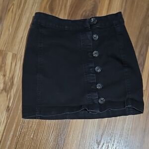 Forever 21 Black Button-Front Mini Skirt